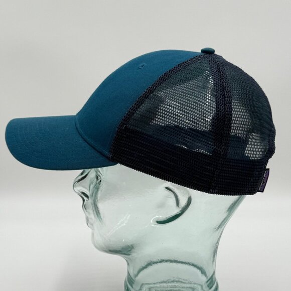 PATAGONIA Mesh Trucker Hat Mens One Size Trout Blue Teal Snapback Adjustable Cap - Picture 2 of 10